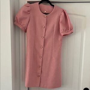 NWOT Pink Tweed Puff Sleeve Dress